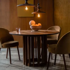 Dutchbone Ronde Eettafel|Ronde Eettafel Barlet Walnoot, 120cm