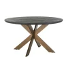 Richmond Interiors Ronde Eettafel|Ronde Eettafel Blackbone Brass, Eikenhout en Staal, Ø140cm