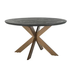Richmond Interiors Ronde Eettafel|Ronde Eettafel Blackbone Brass, Eikenhout en Staal, Ø140cm