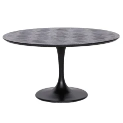 Richmond Interiors Ronde Eettafel|Ronde Eettafel Blax Ø140cm, Eikenhout en staal, kleur Zwart