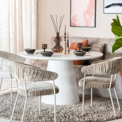 Eleonora Ronde Eettafel|Ronde Eettafel Elin 130cm, kleur Wit