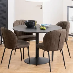 Bendt Marmeren Eettafel|Ronde Eettafel|Ronde Eettafel Ivana Marmerprint, Ø110cm, kleur Zwart