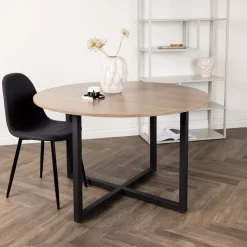 Nohr Ronde Eettafel|Ronde Eettafel Jahanna en staal, 120cm Walnoot