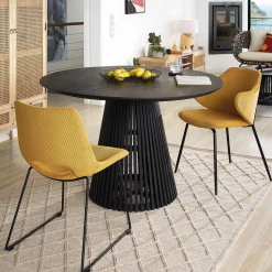Kave Home Ronde Eettafel|Ronde Eettafel Jeanette Mindihout, kleur Zwart