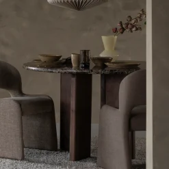 Eleonora Marmeren Eettafel|Ronde Eettafel|Ronde Eettafel Lando Marmer en mangohout, 127 cm