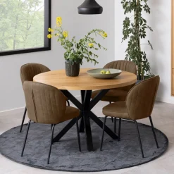 Bendt Ronde Eettafel|Ronde Eettafel Line Eiken, 120cm Naturel