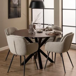 Bendt Ronde Eettafel|Ronde Eettafel Line Keramiek, 119cm