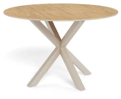 Bendt Ronde Eettafel|Ronde Eettafel Line Keramiek met eikenlook, 119cm Naturel