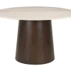 Sohome Marmeren Eettafel|Ronde Eettafel|Ronde Eettafel Margred Marmer en mangohout, 130cm