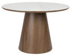 ZILT Marmeren Eettafel|Ronde Eettafel|Ronde Eettafel Nathen Eiken en marmerlook, 115cm