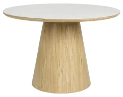 ZILT Marmeren Eettafel|Ronde Eettafel|Ronde Eettafel Nathen Eiken en marmerlook, 115cm