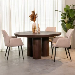 LABEL51 Ronde Eettafel|Ronde Eettafel Olly Mangohout, 150cm Espresso