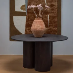 WOOOD Ronde Eettafel|Ronde Eettafel Oona MDF Donkerbruin