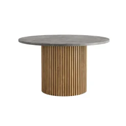 Tower Living Ronde Eettafel|Ronde Eettafel Palazzo Teakhout en mineraal stucwerk