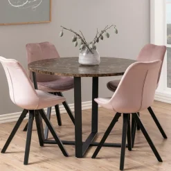 Bendt Marmeren Eettafel|Ronde Eettafel|Ronde Eettafel Per Marmerlook, Ø110cm