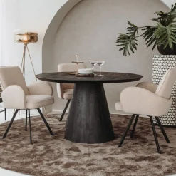 Tower Living Ronde Eettafel|Ronde Eettafel Premana Mangohout, kleur Zwart
