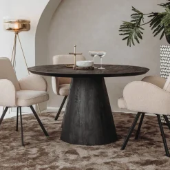 Tower Living Ronde Eettafel|Ronde Eettafel Premana Mangohout, kleur Zwart
