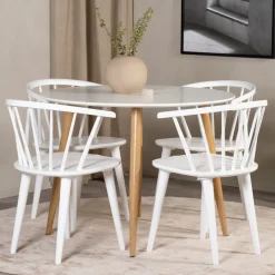 Nohr Ronde Eettafel|Ronde Eettafel Quennel 100cm, kleur Eiken/ Wit