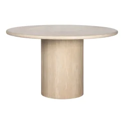 Richmond Interiors Travertin Eettafel|Ronde Eettafel|Ronde Eettafel Renaissance Travertin, 130cm Beige