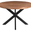 Livingfurn Ronde Eettafel|Ronde Eettafel Rocky Mangohout en staal