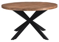 Livingfurn Ronde Eettafel|Ronde Eettafel Rocky Mangohout en staal