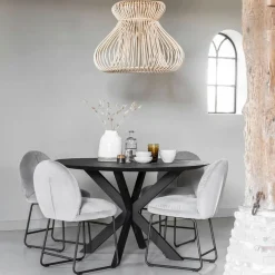 DTP Home Ronde Eettafel|Ronde Eettafel Shape Teakhout, kleur Zwart