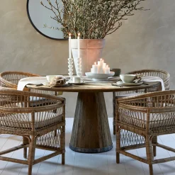Rivièra Maison Ronde Eettafel|Ronde Eettafel Siroko Beach Gerecycled Eikenhout, 160cm Bruin