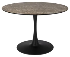 ZILT Marmeren Eettafel|Ronde Eettafel|Ronde Eettafel Trisha Marmerlook, 110cm