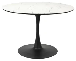 ZILT Marmeren Eettafel|Ronde Eettafel|Ronde Eettafel Trisha Marmerlook, 110cm