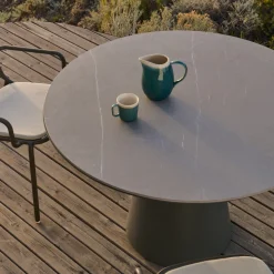 Kave Home Eettafels Voor In Je Tuin|Ronde Eettafel|Ronde Eettafel Tudons Keramiek, 120cm Groen