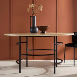 Nohr Ronde Eettafel|Ronde Eettafel Vu MDF, 140cm, kleur Whitewash