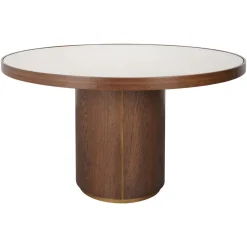 Richmond Interiors Ronde Eettafel|Ronde Eettafel Willox Linnen en eiken, 130cm Bruin