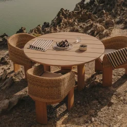 Kave Home Eettafels Voor In Je Tuin|Ronde Eettafel|Ronde Eettafel Xoriguer Eucalyptushout, 140cm Naturel