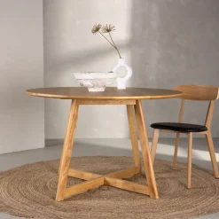 Nohr Ronde Eettafel|Ronde Inklapbare Eettafel Alece Rubberhout, 120cm Bruin