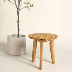 Nohr Loungetafels & Bijzettafels|Ronde Outdoor Bijzettafel Chandni Acaciahout, 40cm Naturel