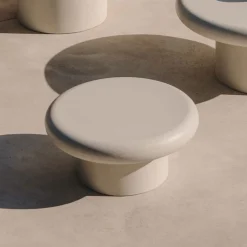 Kave Home Loungetafels & Bijzettafels|Ronde Salontafel|Ronde Salontafel Addaia Cement Wit