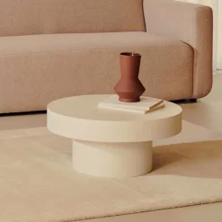 Kave Home Loungetafels & Bijzettafels|Ronde Salontafel|Ronde Salontafel Aiguablava Beton, kleur Wit