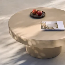 Kave Home Loungetafels & Bijzettafels|Ronde Salontafel|Ronde Salontafel Aiguablava Beton, kleur Beige
