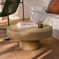 Kave Home Loungetafels & Bijzettafels|Ronde Salontafel|Ronde Salontafel Aiguablava Beton, kleur Beige