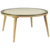 ZILT Glazen Salontafel|Ronde Salontafel|Ronde Salontafel Azalea Glas en Eikenhout, 70cm