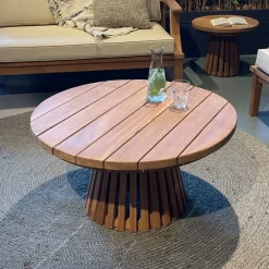 Brix Loungetafels & Bijzettafels|Ronde Salontafel Cindo Teakhout, 80cm