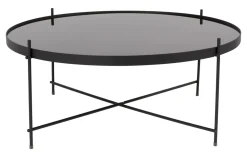 Zuiver Glazen Salontafel|Ronde Salontafel|Ronde Salontafel Cupid Glas, kleur Zwart