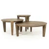 Eleonora Ronde Salontafel|Ronde Salontafel Davina Set van 3 stuks, Mangohout