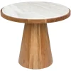 ZILT Ronde Salontafel|Ronde Salontafel Dejuan Marmer en acaciahout, 50cm
