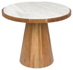 ZILT Ronde Salontafel|Ronde Salontafel Dejuan Marmer en acaciahout, 50cm