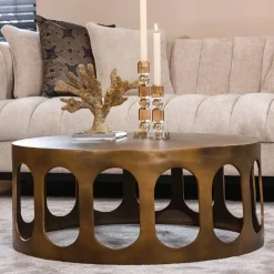 Richmond Interiors Ronde Salontafel|Ronde Salontafel Du Pont 86cm, kleur Brushed gold