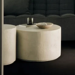 Ethnicraft Ronde Salontafel|Ronde Salontafel Elements Microcement, kleur Off White