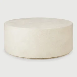 Ethnicraft Ronde Salontafel|Ronde Salontafel Elements Microcement, kleur Off White