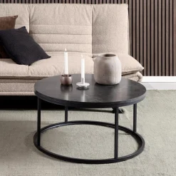 Bendt Ronde Salontafel|Ronde Salontafel Flemming 80cm, Marmerlook