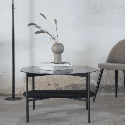 Nohr Glazen Salontafel|Ronde Salontafel|Ronde Salontafel Jamol Smoked glas, 80cm Zwart